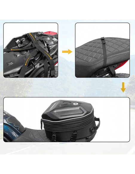 
Motociklo kuprinės krepšys šalmui, bakui ar sėdynei tvirtinti, 35 l - juodas
