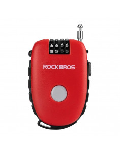 
Dviračio spyna su ištraukiamu trosu ir kodine spyna – raudona
