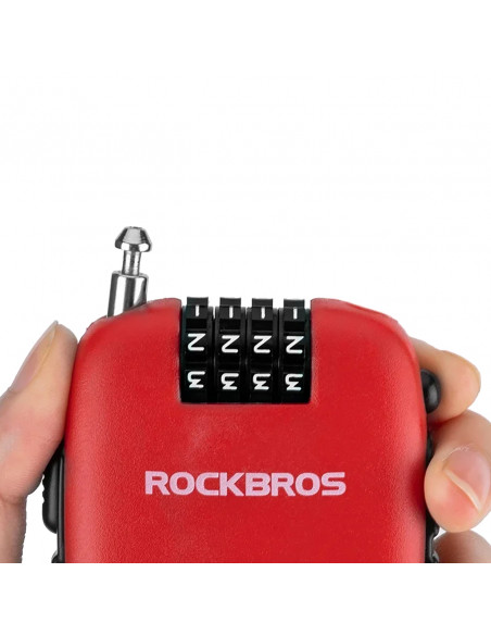 
Dviračio spyna su ištraukiamu trosu ir kodine spyna – raudona
