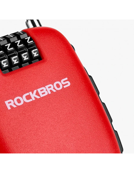 
Dviračio spyna su ištraukiamu trosu ir kodine spyna – raudona
