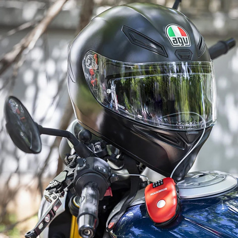 
Dviračio spyna su ištraukiamu trosu ir kodine spyna – raudona
