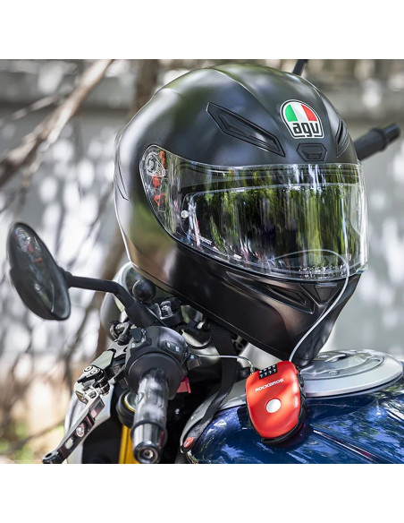 
Dviračio spyna su ištraukiamu trosu ir kodine spyna – raudona
