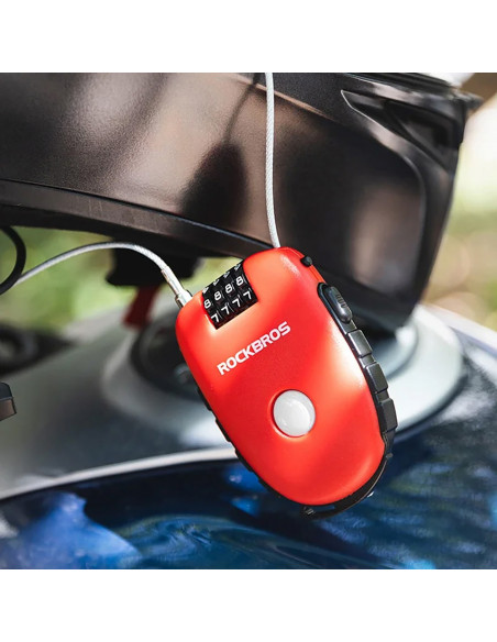 
Dviračio spyna su ištraukiamu trosu ir kodine spyna – raudona
