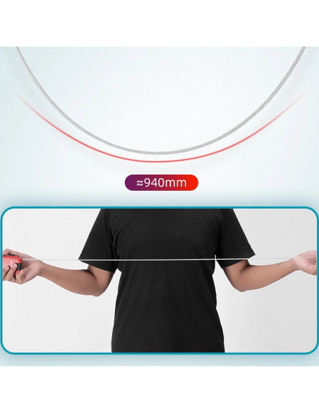 
Dviračio spyna su ištraukiamu trosu ir kodine spyna – raudona
