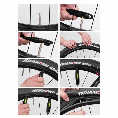 
2 dviračio padangų ir kamerų rankenėlių rinkinys QTB004 - juodos spalvos
