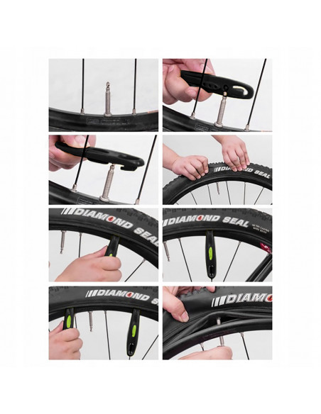 
2 dviračio padangų ir kamerų rankenėlių rinkinys QTB004 - juodos spalvos
