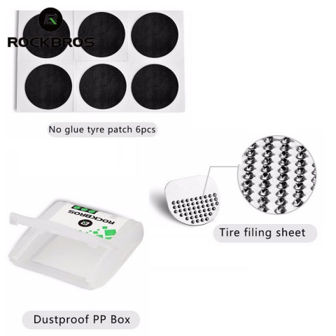 
Remonto rinkinys su lipniu lopeliu, 2,4 cm skersmens, skirtas dviračių kamerų lopymui
