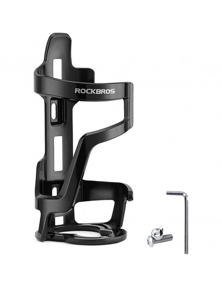 
Dviračio butelio laikiklis su tvirtinimu žemyn kaklu - juodas
