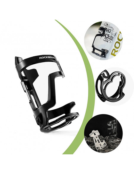 
Dviračio butelio laikiklis su tvirtinimu žemyn kaklu - juodas
