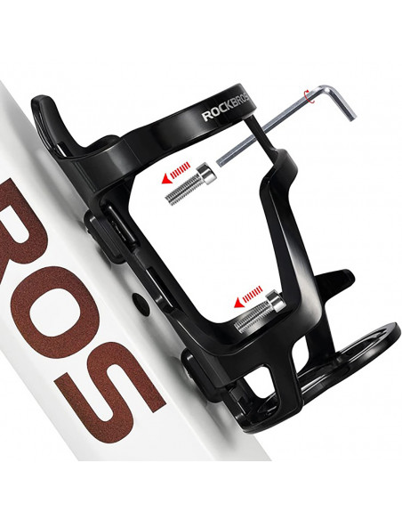 
Dviračio butelio laikiklis su tvirtinimu žemyn kaklu - juodas
