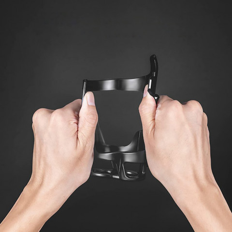 
Dviračio butelio laikiklis su tvirtinimu žemyn kaklu - juodas
