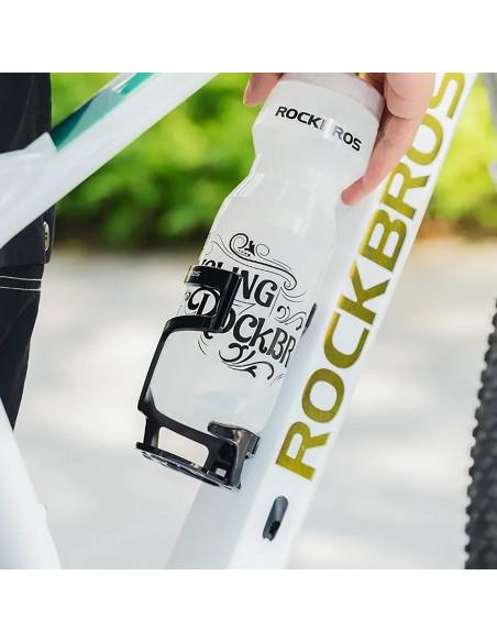 
Dviračio butelio laikiklis su tvirtinimu žemyn kaklu - juodas
