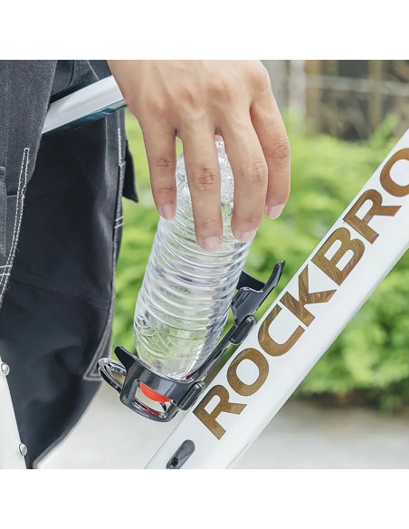 
Dviračio butelio laikiklis su tvirtinimu žemyn kaklu - juodas
