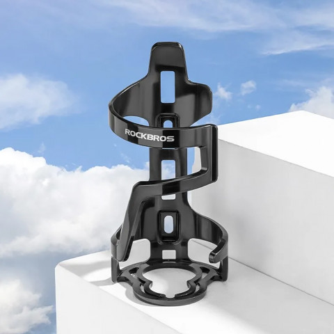 
Dviračio butelio laikiklis su tvirtinimu žemyn kaklu - juodas
