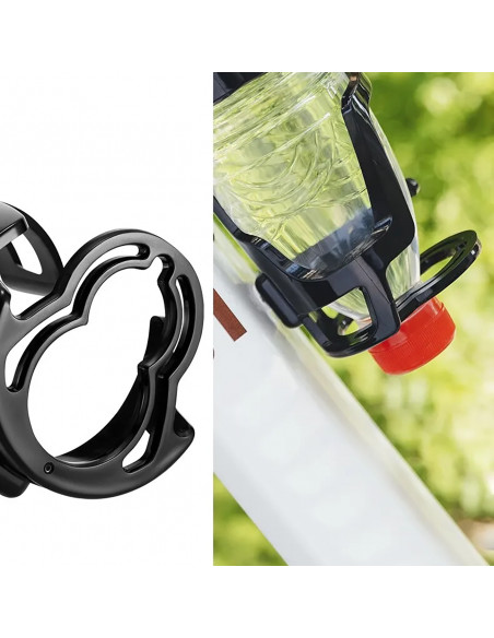 
Dviračio butelio laikiklis su tvirtinimu žemyn kaklu - juodas
