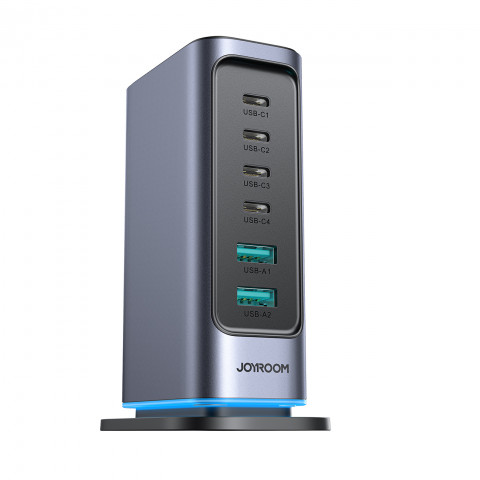 
Įkrovimo stotelė „GaN Multiport Charger“, 65 W, EU, 4x USB-C ir 2x USB-A, tamsiai pilka
