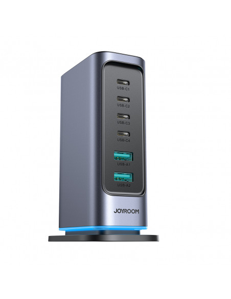 
Įkrovimo stotelė „GaN Multiport Charger“, 65 W, EU, 4x USB-C ir 2x USB-A, tamsiai pilka
