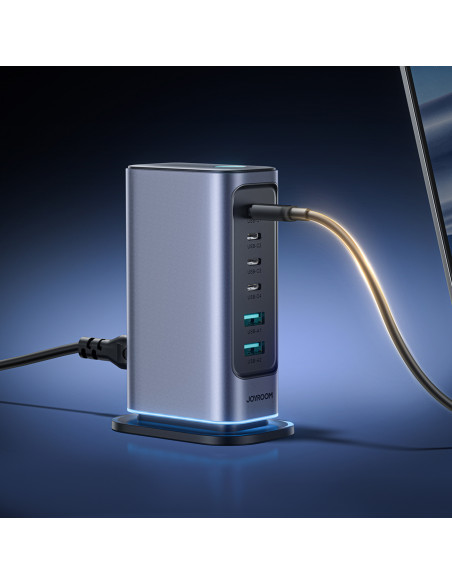 
Įkrovimo stotelė „GaN Multiport Charger“, 65 W, EU, 4x USB-C ir 2x USB-A, tamsiai pilka
