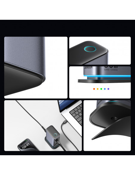 
Įkrovimo stotelė „GaN Multiport Charger“, 65 W, EU, 4x USB-C ir 2x USB-A, tamsiai pilka
