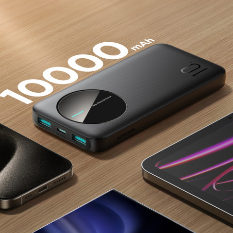 
Nešiojamoji baterija JR-PBF12 10000mAh 2.4A 2x USB-A 1x USB-C - juoda
