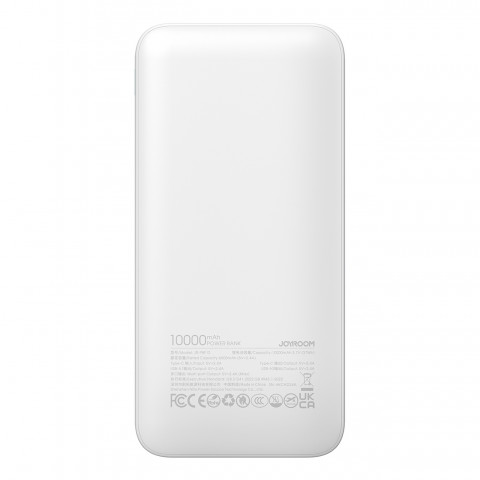 
Nešiojamoji baterija JR-PBF12 10000mAh 2.4A 2x USB-A 1x USB-C - balta
