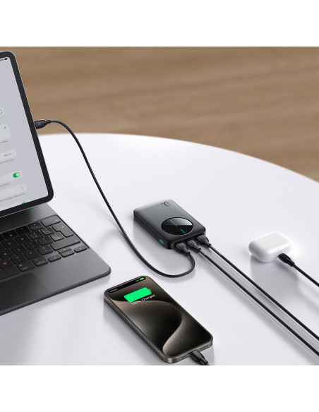 
Nešiojamoji baterija JR-PBF13 5000mAh 2.4A 2x USB-A 1x USB-C - juoda
