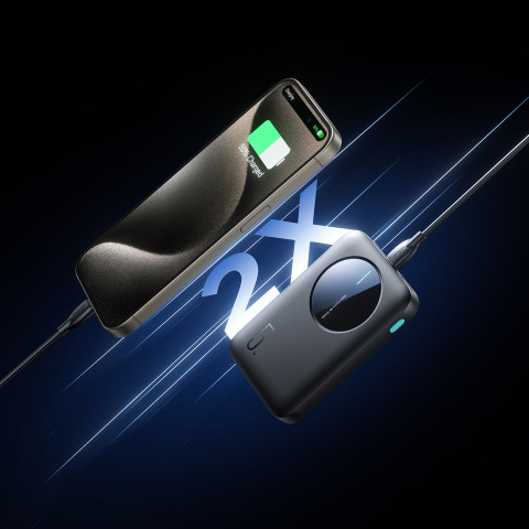 
Nešiojamoji baterija JR-PBF13 5000mAh 2.4A 2x USB-A 1x USB-C - juoda
