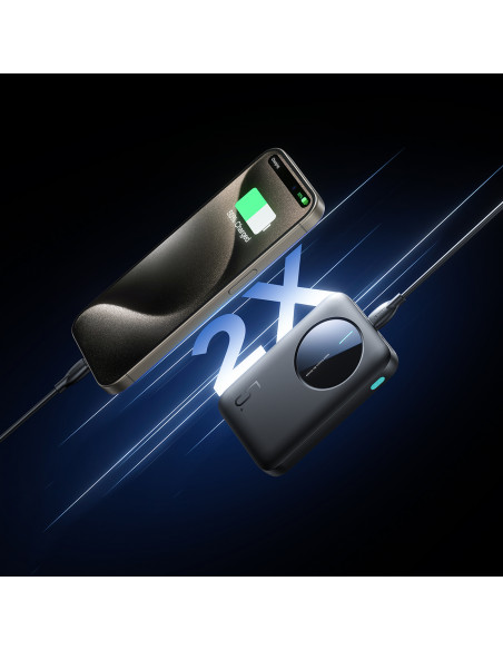 
Nešiojamoji baterija JR-PBF13 5000mAh 2.4A 2x USB-A 1x USB-C - juoda
