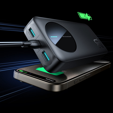 
Nešiojamoji baterija JR-PBF14 20000mAh 2.4A 2x USB-A 1x USB-C - juoda
