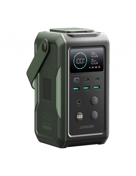 
Kelioninė išorinė baterija 75000mAh 100W USB-C USB-A SOS signalinė lemputė – žalia
