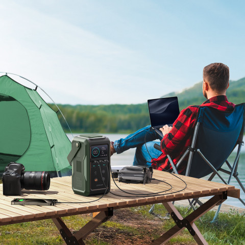 
Kelioninė išorinė baterija 75000mAh 100W USB-C USB-A SOS signalinė lemputė – žalia
