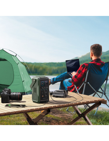 
Kelioninė išorinė baterija 75000mAh 100W USB-C USB-A SOS signalinė lemputė – žalia
