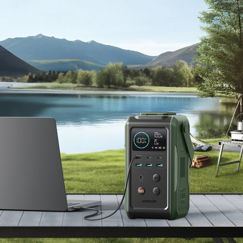 
Kelioninė išorinė baterija 75000mAh 100W USB-C USB-A SOS signalinė lemputė – žalia
