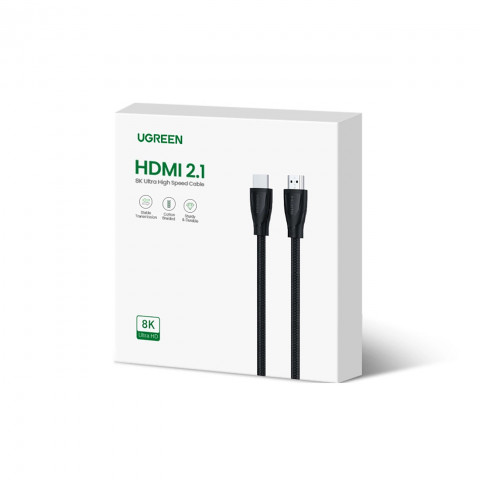 
HDMI 2.1 8K 60Hz 4K 120Hz garso ir vaizdo kabelis 1 m – juodas
