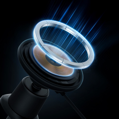 
„iPhone“ automobilinis laikiklis su 15 W indukciniu įkrovikliu, skirtas oro išleidimo angai – juodas
