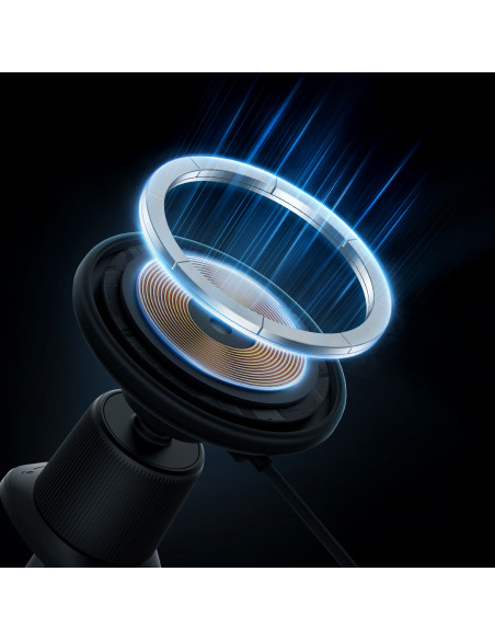 
„iPhone“ automobilinis laikiklis su 15 W indukciniu įkrovikliu, skirtas oro išleidimo angai – juodas
