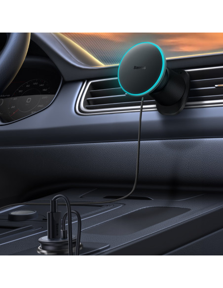 
„iPhone“ automobilinis laikiklis su 15 W indukciniu įkrovikliu, skirtas oro išleidimo angai – juodas
