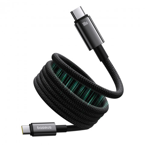 
Volframo aukso spalvos laidas su magnetiniu organizatoriumi USB-C 100W 1m - juodas
