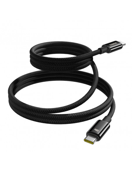 
Volframo aukso spalvos laidas su magnetiniu organizatoriumi USB-C 100W 1m - juodas
