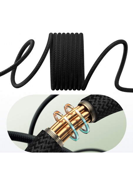 
Volframo aukso spalvos laidas su magnetiniu organizatoriumi USB-C 100W 1m - juodas
