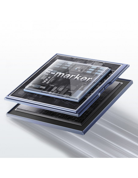 
Volframo aukso spalvos laidas su magnetiniu organizatoriumi USB-C 100W 1m - juodas
