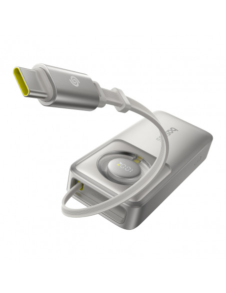 
„Free2Pull“ 10000 mAh 30 W išorinė baterija su USB-C prievadu ir ištraukiamu USB-C laidu – pilka
