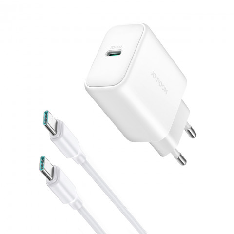 
USB-C PD 30W QC SFC sieninis įkroviklis + 1 m USB-C laidas – baltas
