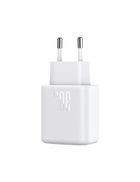 
USB-C PD 30W QC SFC sieninis įkroviklis + 1 m USB-C laidas – baltas
