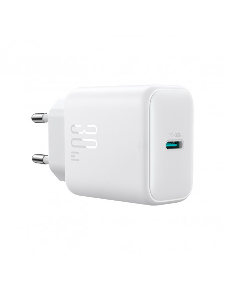 
USB-C PD 30W QC SFC sieninis įkroviklis + 1 m USB-C laidas – baltas
