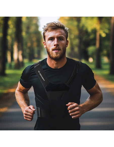 
Šviesą atspindinti bėgimo liemenė su kišenėmis – juoda
