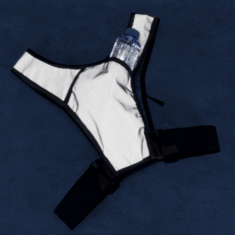 
Šviesą atspindinti bėgimo liemenė su kišenėmis – juoda
