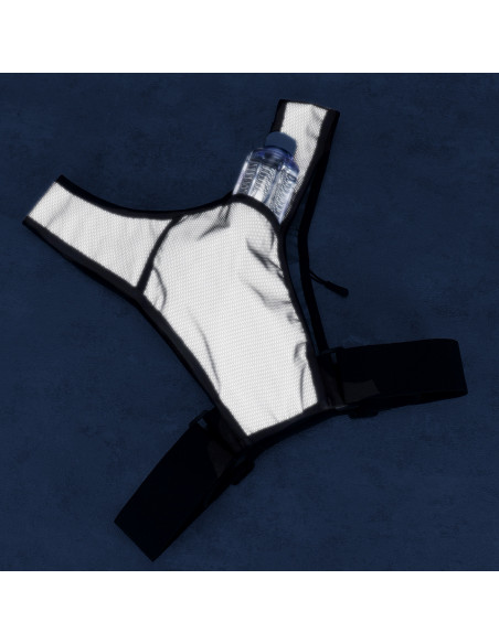 
Šviesą atspindinti bėgimo liemenė su kišenėmis – juoda
