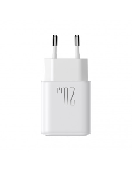 
USB-C USB-A 20W PD QC 3.0 sieninis įkroviklis – baltas
