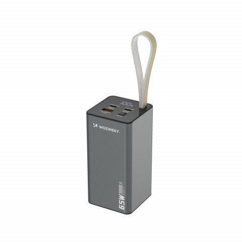 
Nešiojamoji baterija K65+ 65W 30000mAh 2x USB-C 1x USB-A 65W - juoda
